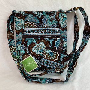 Vera Bradley HIPSTER in JAVA BLUE Floral Cross Body Bag with COIN PURSE - New!